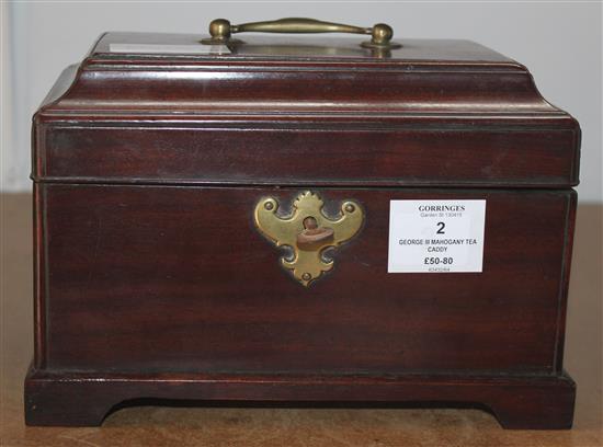 George III mahogany tea caddy